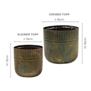 Vorschaubild Wikholm form Design Pflanzgefäß / Metall-Blumentopf 2er Set ø 13 cm x H 13 cm & ø 16 cm x H 16 cm