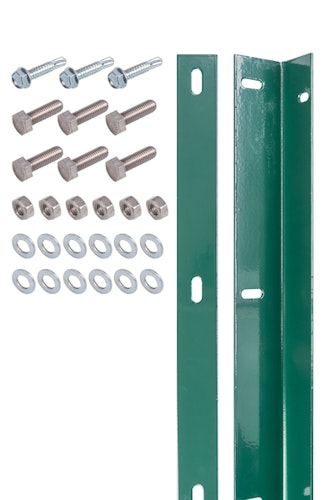 Alberts® Befestigungsleiste f.Doppelstab-Gittermatten,grün,Länge:1600 mm,m.Schrauben 623180