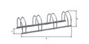 Vorschaubild Alberts® Mehrfach-Fahrradständer freist., fvz, Einstellplätze 4, LxT 1000x300 mm 698294