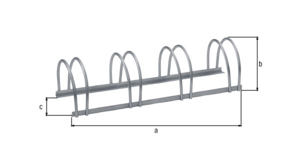 Alberts® Mehrfach-Fahrradständer freist., fvz, Einstellplätze 4, LxT 1000x300 mm 698294