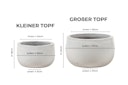 Vorschaubild Vosteen Design Blumentopf Terrakotta weiss 2er Set ø 30 cm x H 18 cm, 37 cm x H 22 cm