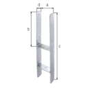 Vorschaubild Alberts® H-Pfostenträger 300x60x5mm für verschiedene Pfostenstärken