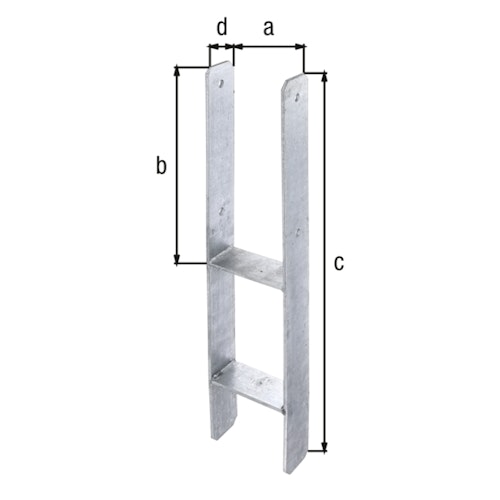 Alberts® H-Pfostenträger 300x60x5mm für verschiedene Pfostenstärken