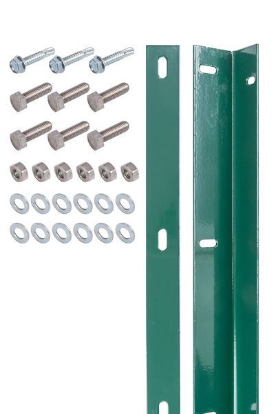Alberts® Befestigungsleiste f.Doppelstab-Gittermatten,grün,Länge:2000 mm,m.Schrauben 623203