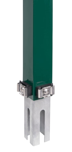 Alberts® Zaunerhöhung Erhard, feuerverzinkt, grün RAL 6005, 800 / 60 x 60 mm 672751