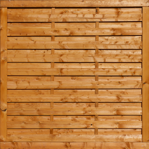 T&J SUNLINE-Serie Dichtzaun stabil, 180 x 180 cm, pinienfarbig lasiert, Rahmen 45/90 mm, Lamelle 8/95 mm glatt 