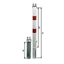 Vorschaubild Alberts® Absperrpf.Passau herausnb.Dreik.,fvz.,weiß,2 rote Ringe,2Ösen,z.Einb.,Pf.70x70mm 781590