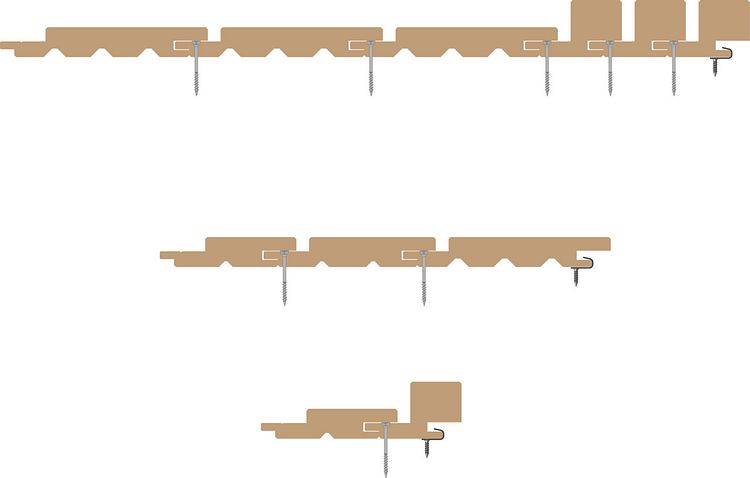 OSMO VERTO BLACK STRIPE Fassadenprofil Nordische Fichte riffelgesägt Patina 905 21 x 121 mm, VE 4 Stk.