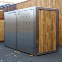 Vorschaubild BambusBASIS Mülltonnenbox Edelstahl für 120 l-Tonne  -  1-/2-/3-er Box