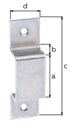 Vorschaubild Alberts® Schlaufe, galvanisch verzinkt dickschichtpassiviert, lichte-LxH 29x14 mm, Gesamt-LxB 73x20 mm,Karte 2 St 901936