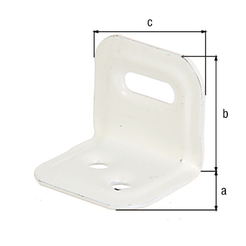 Alberts® Verstellwinkel geprägt mit Langloch weiß  25x25x30 mm