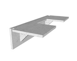 WWOO Betonelement Arbeitsplatte, hellgrau, mit Ausschnitt für Bull Brahma