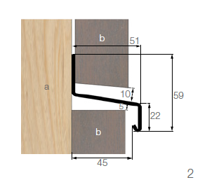 OSMO Fassade Übergangsprofil 2  - 45 x 59 x 3000 mm