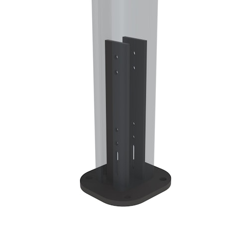 Fiberdeck BOSTON Pfostenanker L-20cm auf Platte 110x120mm RAL9005