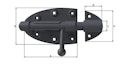 Vorschaubild Alberts® Bolzenriegel Ovado verz.,graphitgrau beschichtet Platte 112 x 72 mm 