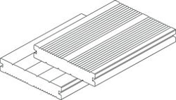Handmuster OSMO MULTI-DECK Terrassendiele Vollprofil hellgrau 25 x 140 mm genutet oder geriffelt