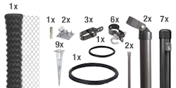 Alberts® Set Maschendrahtzaun,anthr.-met.,m.Bodenh.,Höhe:800mm,Länge:25m 634629