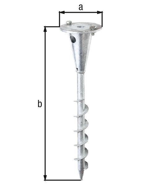 Alberts® Einschraub-Bodenhülse m.Platte f. unterschiedl.Halterungen, fvz, Länge 400 mm 657222
