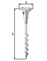 Alberts® Einschraub-Bodenhülse m.Platte f. unterschiedl.Halterungen, fvz, Länge 400 mm 657222