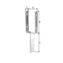 Vorschaubild Alberts® U-Pfostenträger 200x60x4mm Betonanker T-Eisen für verschiedene Pfostenstärken