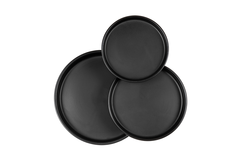 Wikholm form Design Untersetzer schwarz 3er Set ⌀ 19/23/28,5 cm