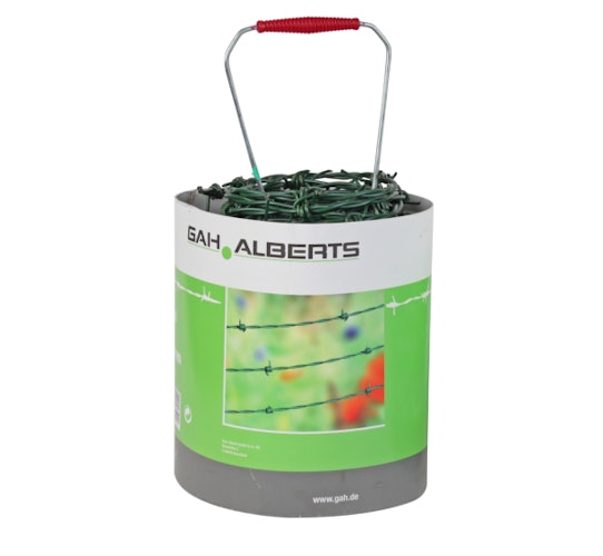 Alberts® Stacheldraht, grün, ⌀2,8 mit 4 Stacheln, Abstand 100 mm, Länge 25 m 530013