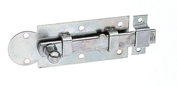 Alberts® Fensterriegel, mit Knopf, gerade, mit Schlaufe, galvanisch verzinkt dickschichtpassiviert, Platte LxB 80x30 mm 113018