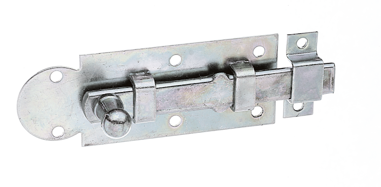 Alberts® Fensterriegel, mit Knopf, gerade, mit Schlaufe, galvanisch verzinkt dickschichtpassiviert, Platte LxB 80x30 mm 113018