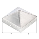 Vorschaubild Alberts® Pfostenkappe für Holzpfosten hoch Aluguss blank LxB 90x90 mm 