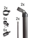 Vorschaubild Alberts® Zauneck-Set f.Maschendrahtzäune,anthr.-met.,m.Bodenh.,f.Höhe: 800 mm 634513