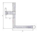Vorschaubild Alberts® Fensterladen-Winkelband, gerade, unten, galvanisch verzinkt, dickschichtpassiviert,HxL 250x200mm,Rolle ⌀13mm 313319