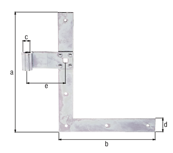 Alberts® Fensterladen-Winkelband, gerade, unten, galvanisch verzinkt, dickschichtpassiviert,HxL 250x200mm,Rolle ⌀13mm 313319