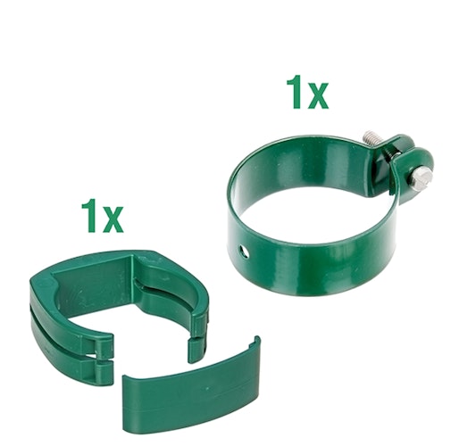 Alberts® Zaunanschl.-Set f. WG, grün kstb.,f.Pfosten ⌀60 mm,f.Höhe 810-1530 mm 601942