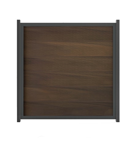 B-Ware GroJa Viento Designzaun Typ Quadratisch 180x180 Rahmen Anthrazit - Walnuss co-extrudiert