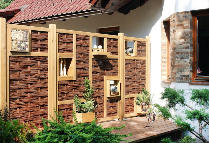 T&J LABO-3D Weidengeflechtzaun 94x180 mit 1 Fenster oben