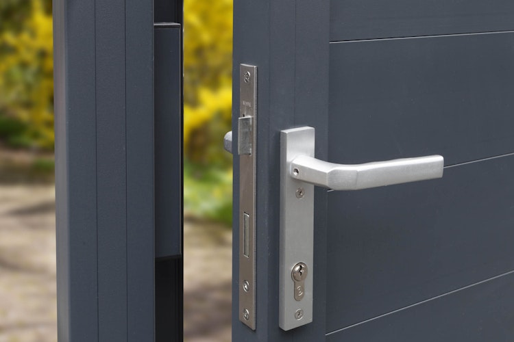 dz VIDUAL Swing Einzeltor Comp-Co WPC 140 x 20 mm Steckprofil