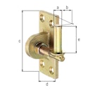 Vorschaubild Alberts® Kloben zum Anschrauben, verstellbar. gelb verzinkt Dorn⌀16mm,Platte BxH45x105mm,Gewinde:M16 318246