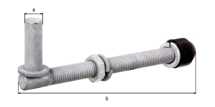 Alberts® Kloben z.Durchschrauben,ein Paar,feuerverz.,Dornst.⌀16mm,Länge 190mm,Gew.M16 