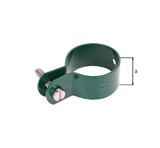 Alberts® Schelle,Befest. v.Streben u.Spannbrücken an Pfosten,fvz,grün,⌀48mm,Breite25mm 656300