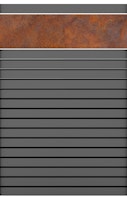 BM Zaunserie Typ 249 Rhombus Alu Grundelement, 120 x 180 cm mit Cortenstahl Streifen
