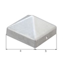 Vorschaubild Alberts® Pfostenkappe für Holzpfosten hoch Aluguss blank LxB 111x111 mm 