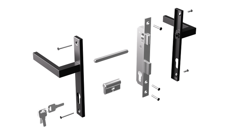 NewTechWood Torbeschlag- Set WPC Einzeltor 