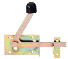 Alberts® Gartentorfalle,f.schmale Rahmenhölzer,gelb verzinkt,Platten Breite100mm,Höhe60mm 
