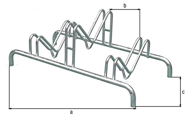 Alberts® Mehrfach-Fahrradständer freist.,fvz, Einstellplätze 3, LxT 1000x515 mm 692636