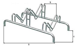 Alberts® Mehrfach-Fahrradständer freist.,fvz, Einstellplätze 3, LxT 1000x515 mm 692636