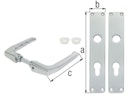 Vorschaubild Alberts® Türdrücker für Einsteckschlösser,ein Paar,Alu silberfarbig eloxiert,PZ,220x40 mm