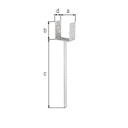 Vorschaubild Alberts® U-Pfostenträger 100x60x4mm Betonanker XL Riffelstahl für verschiedene Pfostenstärken