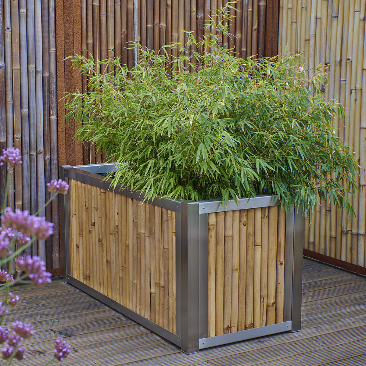 BambusBASIS Hochbeet - Profile Edelstahl