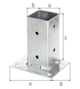 Vorschaubild Alberts® Aufschraubhülse für Geraden 150mm für verschiedene Pfostenstärken