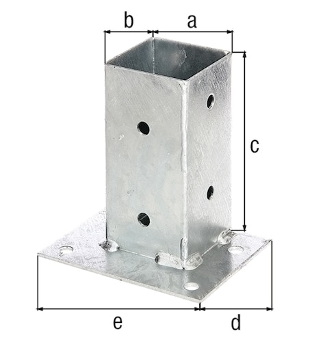 Alberts® Aufschraubhülse für Geraden 150mm für verschiedene Pfostenstärken